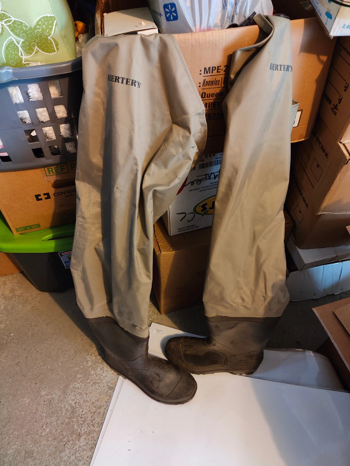 Herters US Size 11 Fishing Chest Waders Boot-Foot Khaki Brown