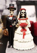 Ebros Love Never Dies Wedding Bride And Groom Skeleton Couple Figurine 5.5"Tall