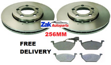 FOR SKODA FABIA (2010-2015) TWO FRONT BRAKE DISCS AND PADS SET NEW (256MM)