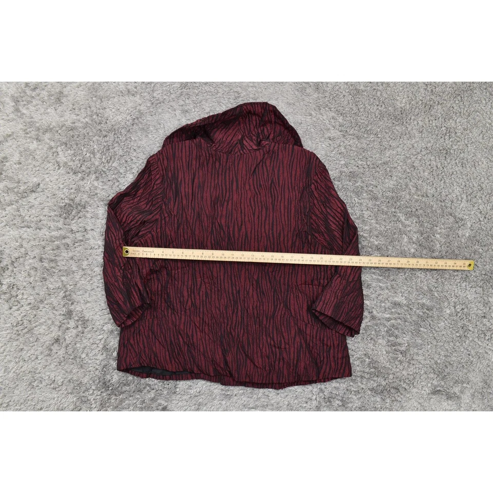 Blazer para mujer Lane Bryant rojo a rayas poliéster botones talla 18 plus manga 3/4 Foto 4 de 4