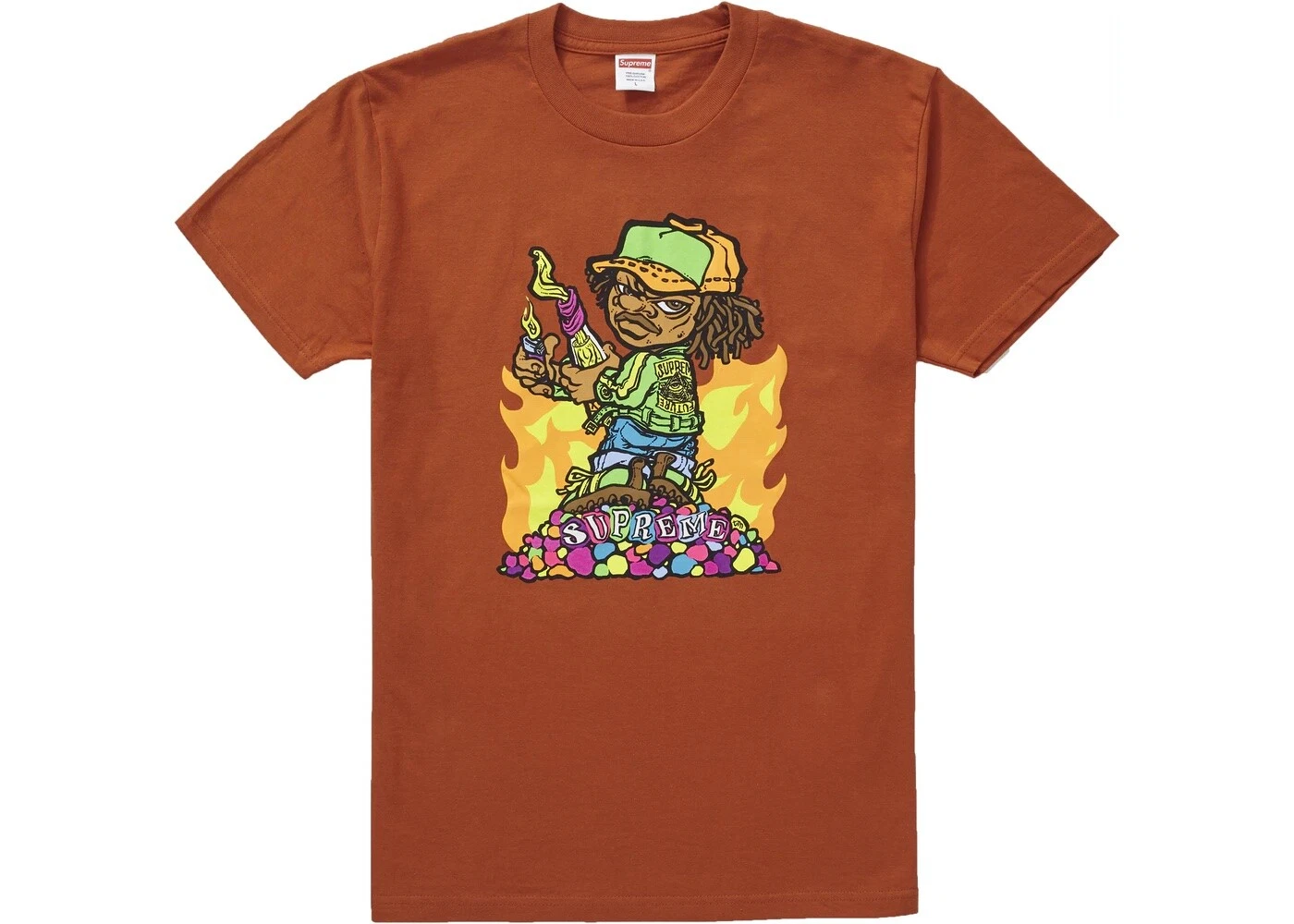 T shirt rouillé Supreme New York Molotov Kid S/S taille X Large XL SS19T5 neuf