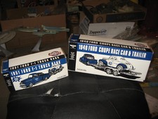 1951 Ford F-1 Truck  1940 Ford Coupe Race Car  Trailer ERTL Bank Set -MIB 1/24