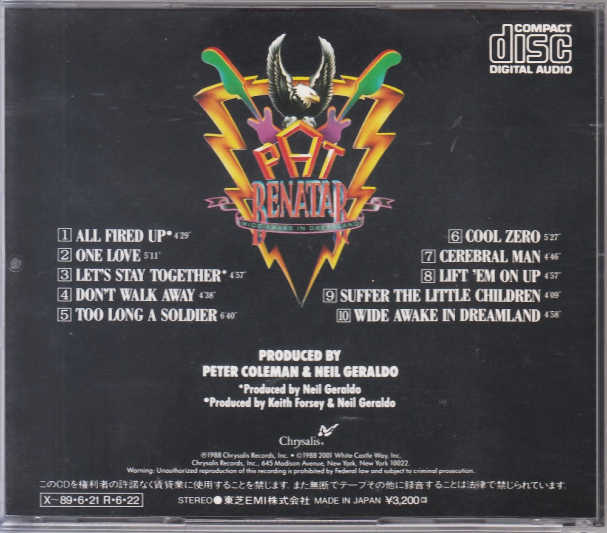 PAT BENATAR / WIDE AWAKE IN DREAMLAND ROCK CD Ships from JAPAN | eBay