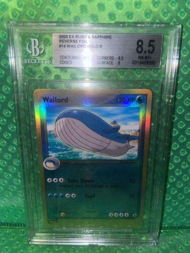 2003 Pokemon EX Ruby & Sapphire Wailord Reverse Holo R - Beckett Grade 8.5 - Picture 1 of 4