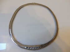 edle ,alte Kette / Collier ,   925 Silber mit Saphiren  ,   40,8 Gramm