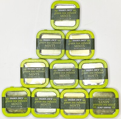 Lot of 16 EMPTY Trader Joe's Green Tea Mint Tins Free Shipping