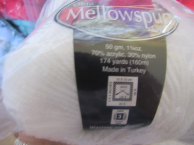   Mary Maxim Ultra Mellowspun-dk weight, white yarn, 