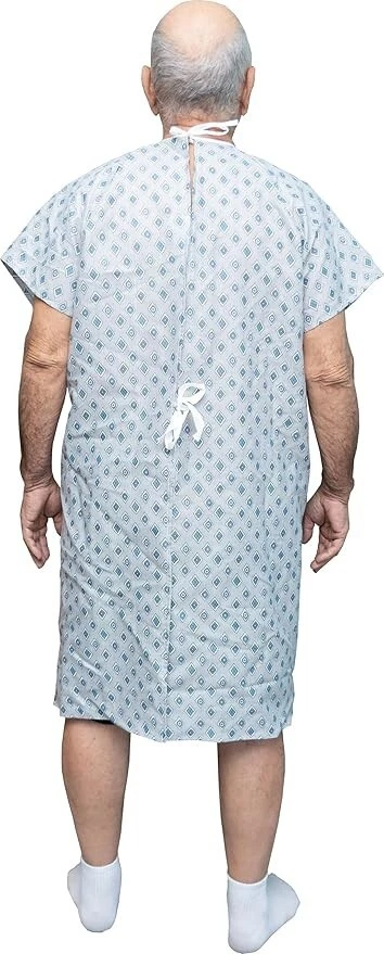 6 PACK - Reusable Hospital Gowns for Men Medical Patient Gowns with Back Ties - Image 4 of 4