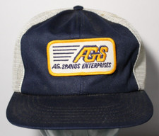 1980s Old Vintage AG SPANOS Construction Patch Snapback Trucker Hat Made in USA
