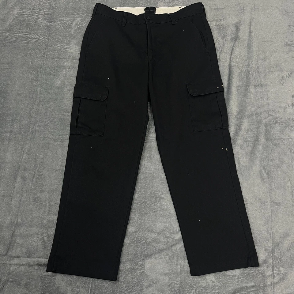 Lote de 2 Pantalones Carga Red Kap Para Hombre 34 Bolsillos Negros Pierna Recta Foto 3 de 4