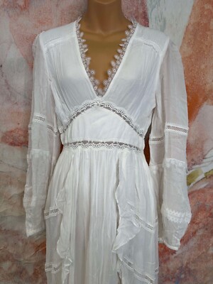 rococo sand mia long-sleeve ruffled maxi dress Anthropologie Rococo Sand Mia Long-Sleeve Ruffled Maxi Dress Size S $545