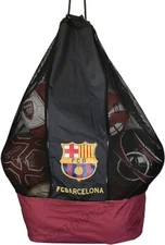 FC Barcelona Official Drawstring Sports Equipment Ball Bag  Nylon Mesh Material 