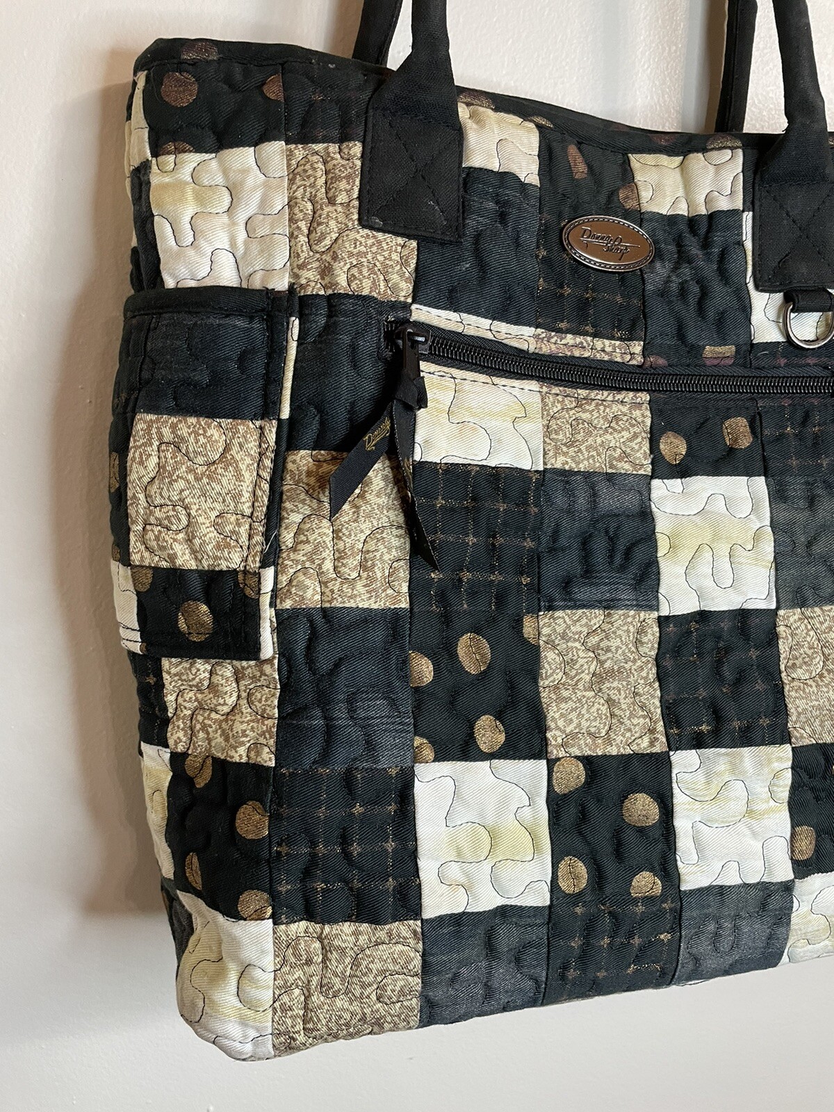 Donna Sharp Patchwork Quilted Purse Handbag Tote … - image 3