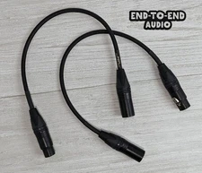 Shorty XLR Microphone Cable | Mogami W2893 Cable Neutrik Gold XLR Braided Sleeve