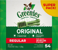 Greenies Regular Original Chicken Flavor Dental Dog Treats, 54 count