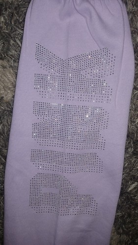 Vs pink studded bling classic pant NEW SIZE small Lavender logo - Picture 2 of 2