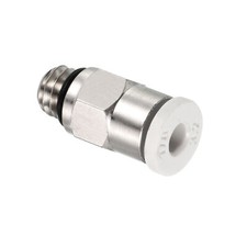 M6 Push to Fit 3mm OD Hose Connect Fittings, White & Silver Tone
