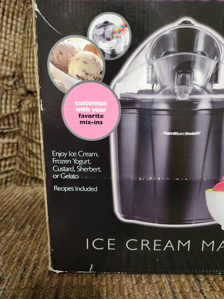 Heladera Hamilton Beach 1,5 qt negra sin necesidad de sal de roca recetas incluidas Foto 2 de 4