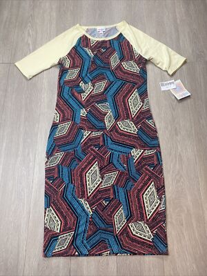 Lularoe Julia Dress Small S Pencil Dress Geo Geometric Print New