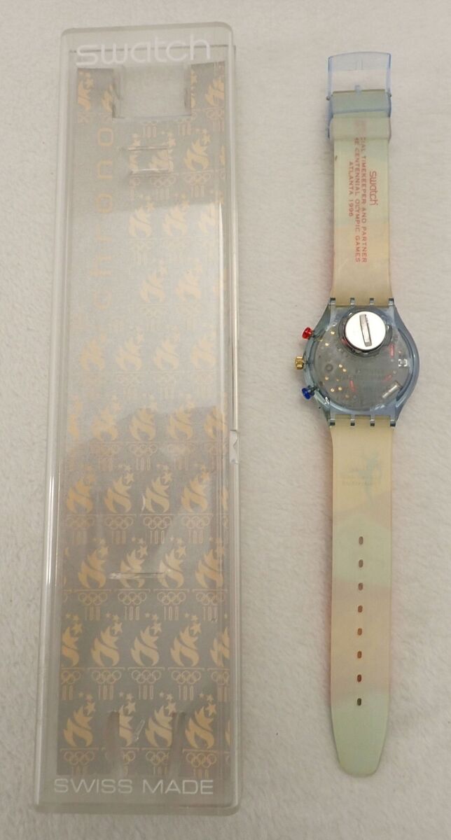 Swatch Watch 1994 Olympics KALOS SCZ104 VTG w/ Case & New Swatch Watch 1994 Olympics KALOS SCZ104 VTG w/ Case & New