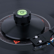 Aluminum Turntable LP Vinyl Record Weight Clamp Stabilizer With Bubble Level New