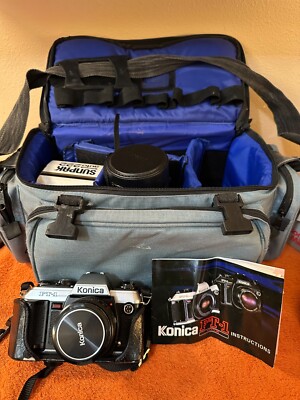 Konica FT-1 complete camera kit with zoom, flash, carry bag (see description)