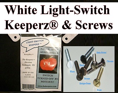 White Light-Switch Keeperz® + Screws for Flapper/Rocker style light ...