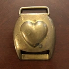 Civil War era brass HEART HORSE Bridle Harness BUCKLE Rosette Tack USA CSA