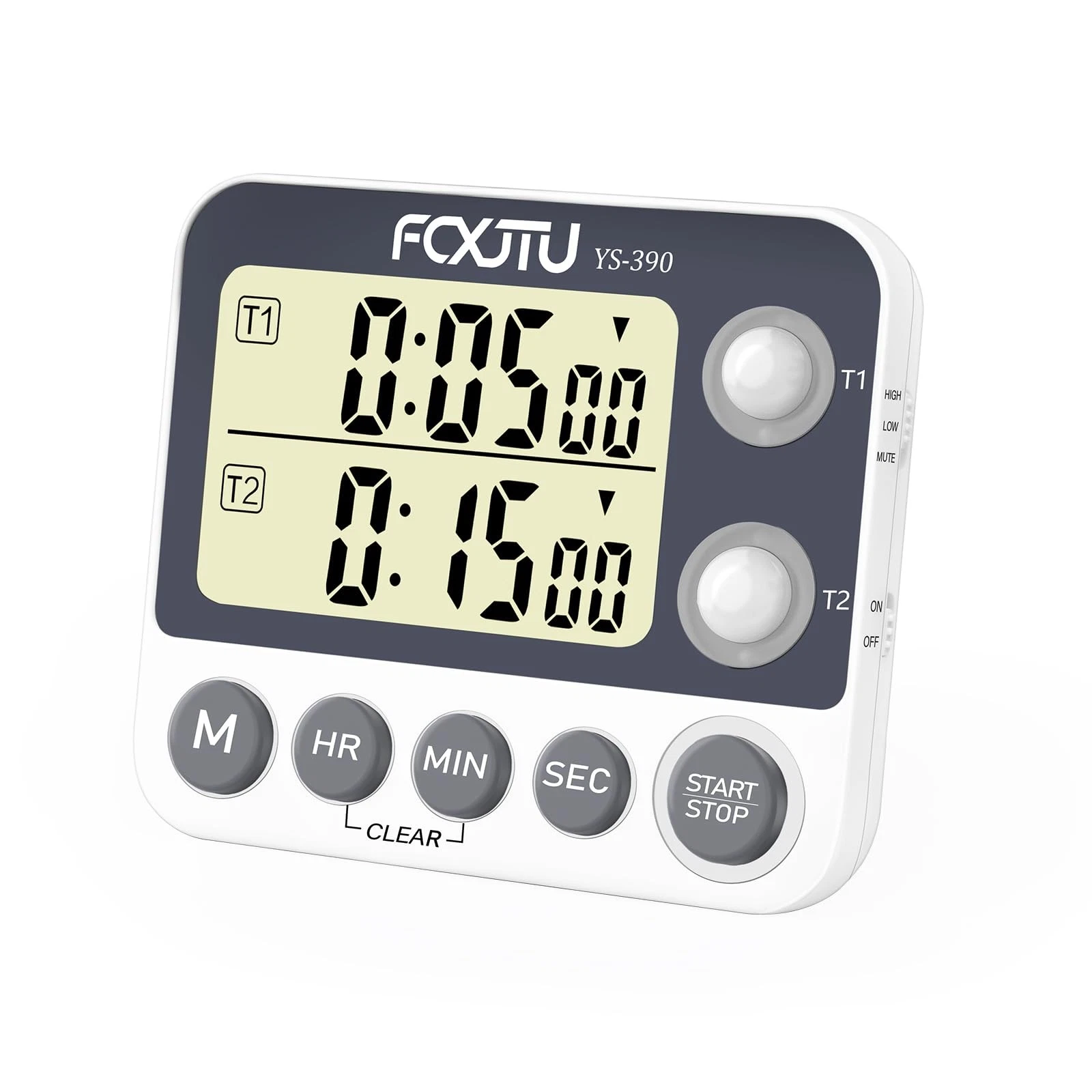 Digital Dual Kitchen Timer with Magnetic Back & Memory Presets, 2 Groups Coun...