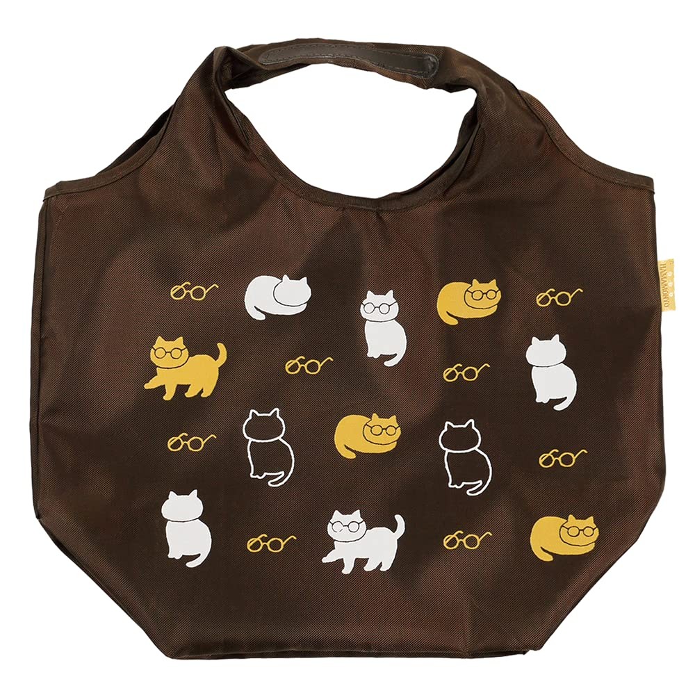 Hamamonyo Eco Tote Small Cat Glasses Brown