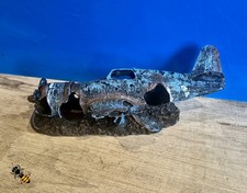 Crashed Fighter Plane Wreck Ruin Aquarium Decoration Fish Tank Ornament