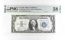 1934 $1 Silver Certificate Fr#1606 Choice About Unc 58 EPQ PMG *6993