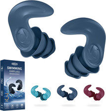 Swimming Ear Plugs for Adults   3 Pairs Reusable Waterproof Silicone Earplugs, S