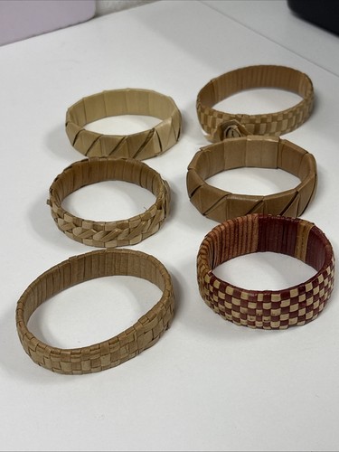 HAWAII LAUHALA PAPALE BRACELETS ~ HANDMADE ~ Lot Of 6 ~ READ DESC
