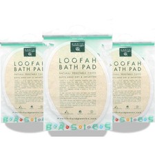 Earth Therapeutics Loofah Bath Pad Natural Vegetable Fibers 1 Ct 3 Pack