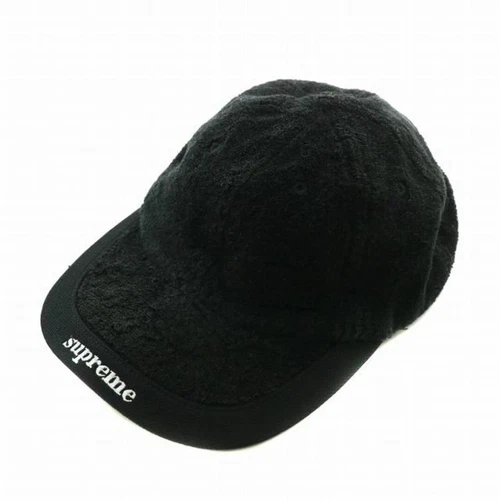 Supreme 18SS Éponge Visière Logo 6 Panneaux Casquette Chapeau Pile Broderie Noir XZ Occasion e921