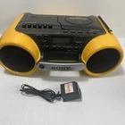 SONY CFD-980 Sports Yellow Boombox CD Cassette Radio OEM Adapter 90s VTG  Tested