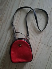 Bee Logo Womens Small Purse Top Handle/Cross Body. Red/brown