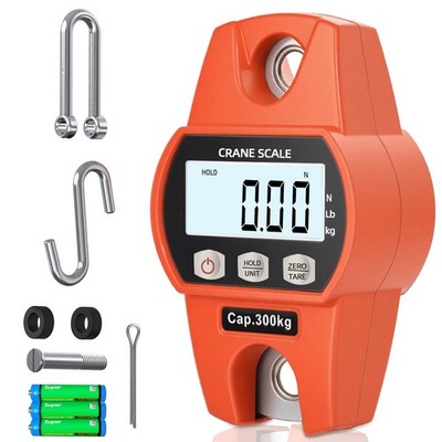 Digital Hanging Scale 660LB/300KG Handheld Mini Crane Scale Deer Hunting Scales