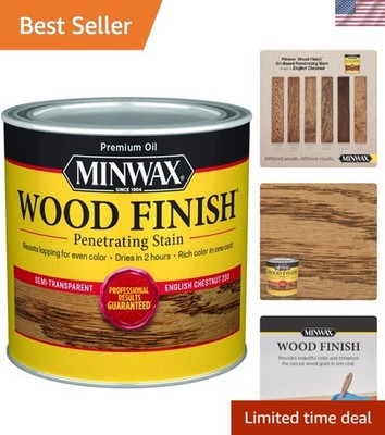 Oil-Based English Chestnut Wood Finish - Deep Penetrating 8 Oz Stain by Minwax