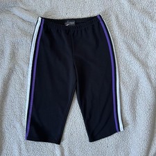 Fame 4 Fifteen sz M vintage 2000s black track suit purple white elastic capris