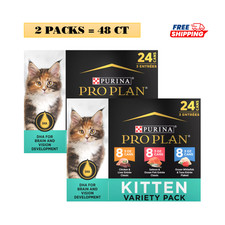 2 Packs, Purina Pro Plan Focus Kitten Wet Cat Food - High-Protein 24 Count