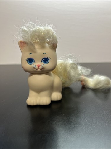 Figurine Lady Lovely Locks - Curly Chaton Mattel 1988 - Violet - Vintage TCFC