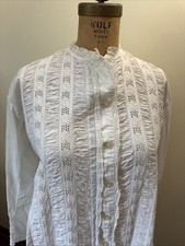 Vintage 1930 s Nightgown Women s White Lace Button Up Long Pajamas Dress