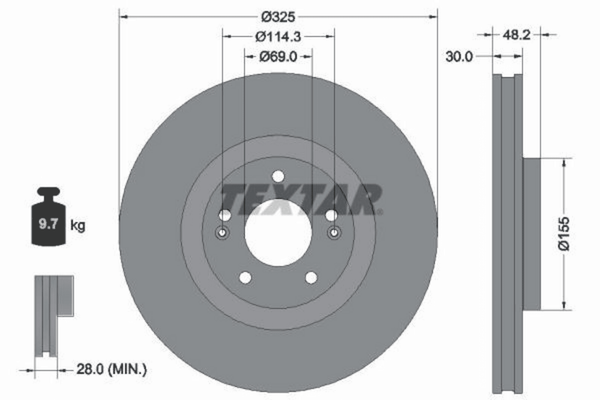 2X Bremsscheibe Vorderachse FüR Hyundai KIA Kona Santa FE IV V Sorento-image