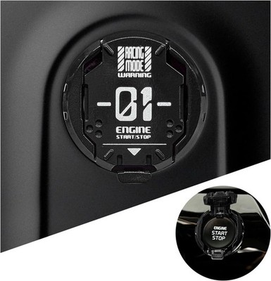 Button Cover, Engine Start Stop Button ecor Anti-Scratch  Color: Round, Black