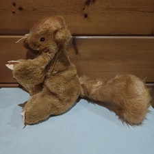 Vintage Hosung NY 10" Squirrel Brown Soft Plush Fluffy Puppet 1981 Full Body E3