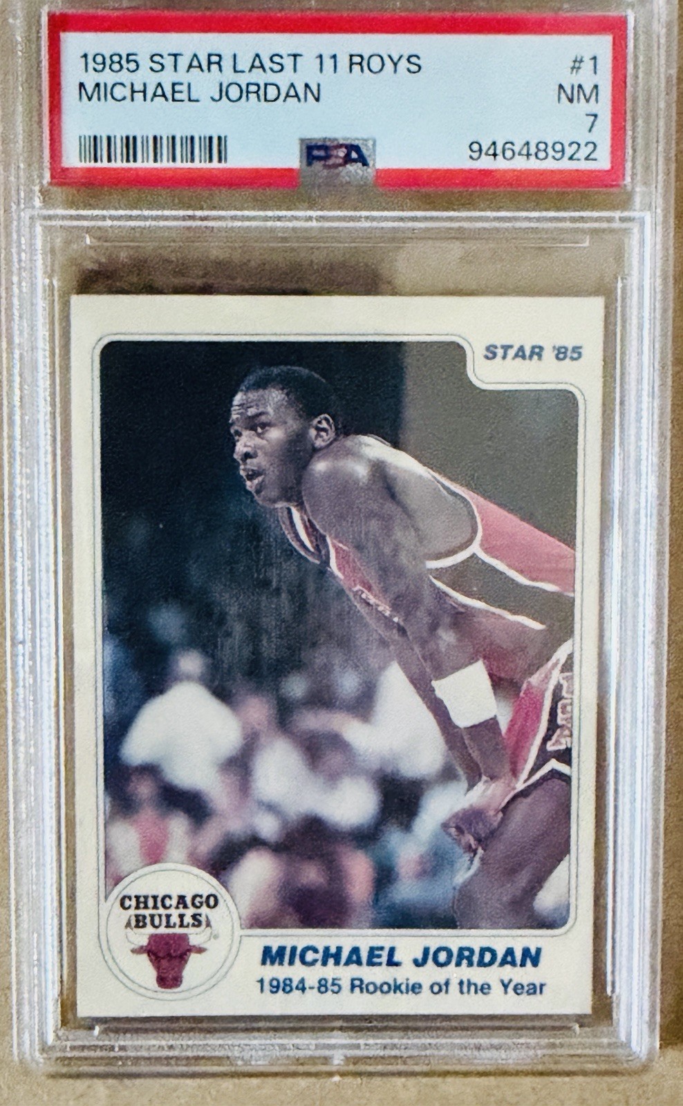 Michael Jordan 1985 Star Last 11 ROYS Rookie RC #1 PSA 7