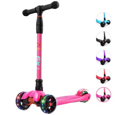 Allek Kick Scooter B02, Lean 'N Glide Scooter with Extra Wide PU LightUp Whee...