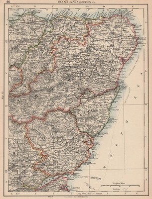 SCHOTTLAND NE. Aberdeenshire Banff Forfar Kincardine Elgin. JOHNSTON 1906 Karte